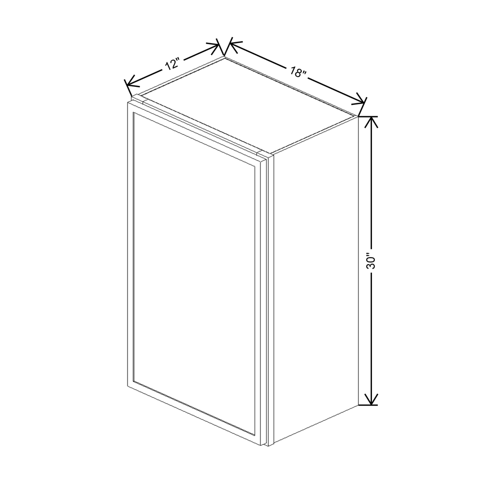 Cubitac Basic Oxford Latte 18"W X 30"H Wall Cabinet