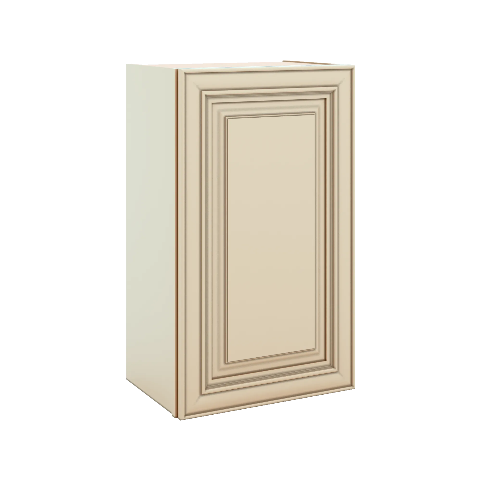 J&K Creme Glazed A7 Single Door Wall Cabinet - 18" W x 30" H