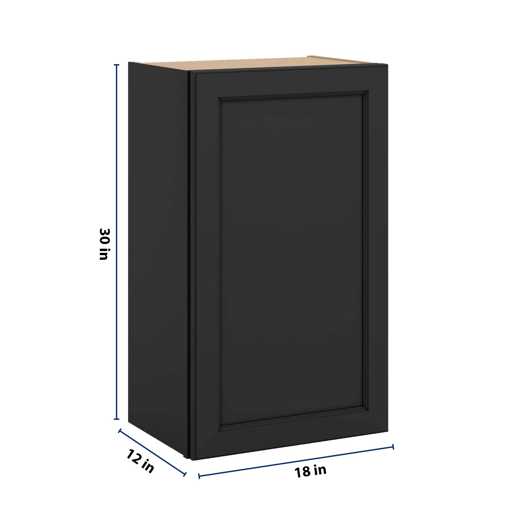 J&K Charcoal E2 Single Door Wall Cabinet - 18" W x 30" H