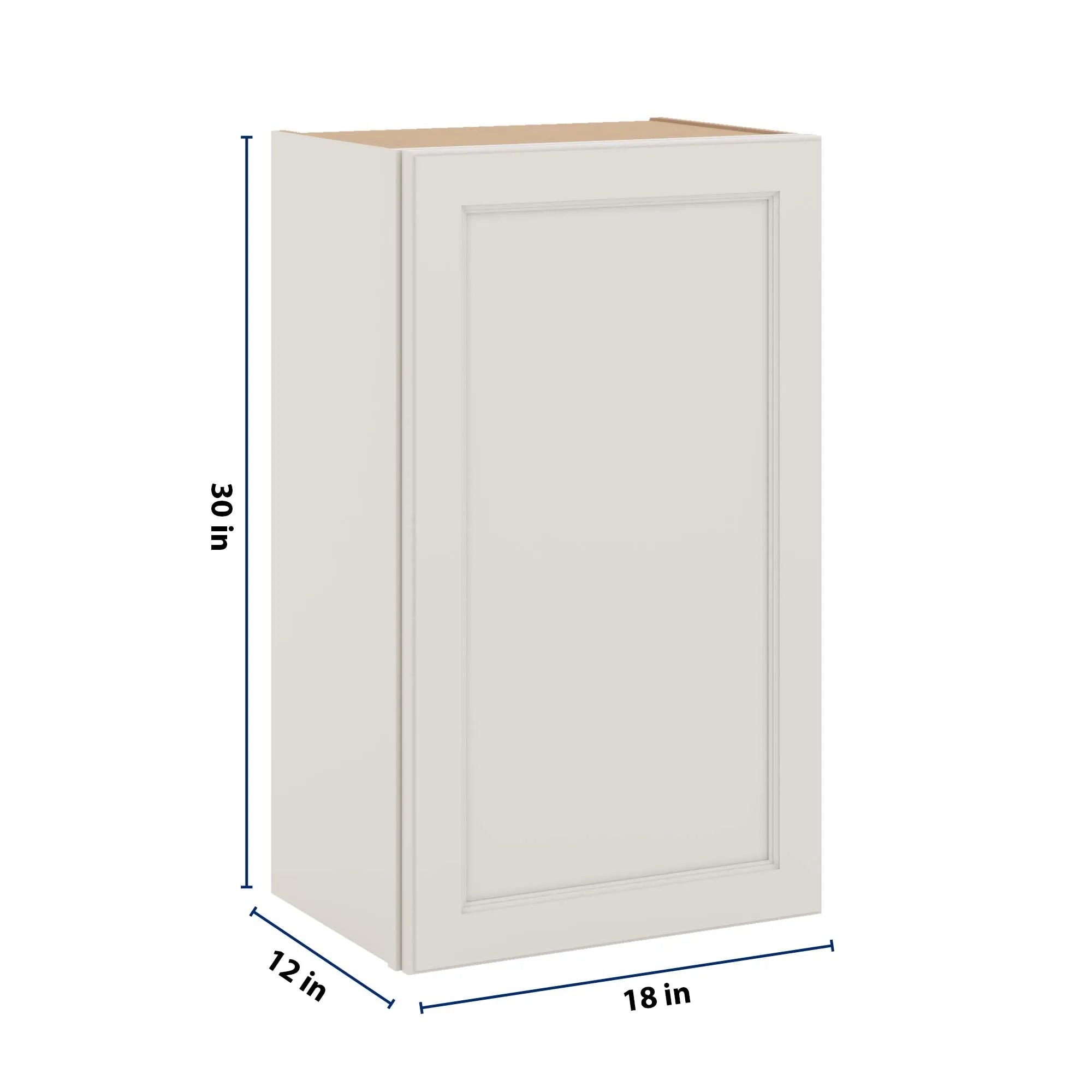 J&K Dove E1 Single Door Wall Cabinet - 18" W x 30" H