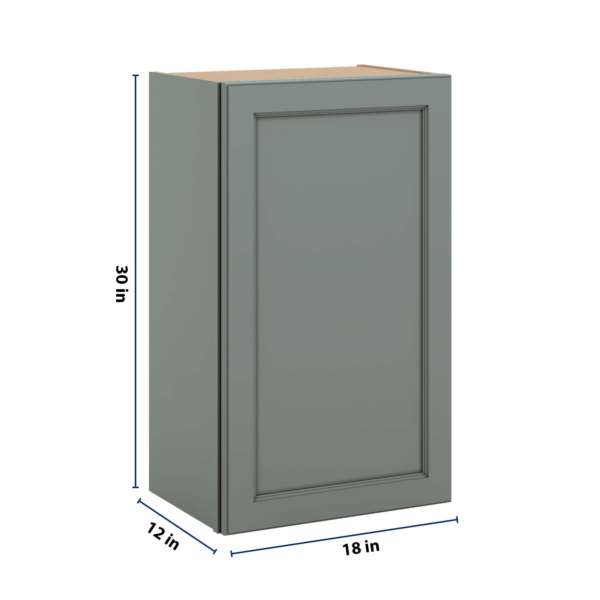 J&K Sage E3 Single Door Wall Cabinet - 18" W x 30" H