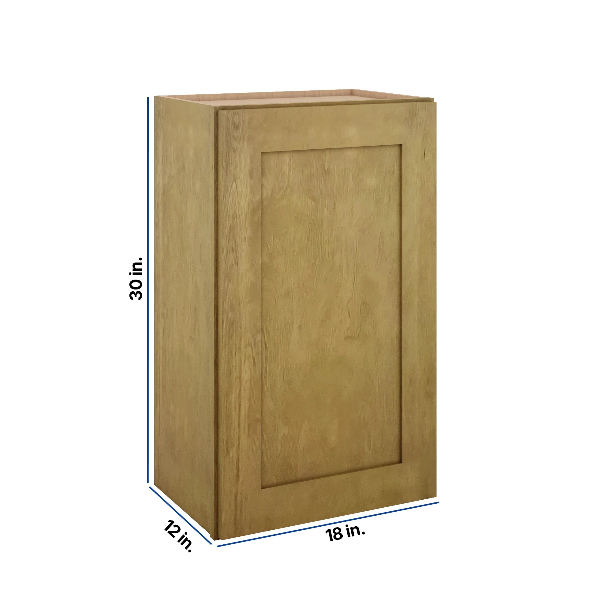 Modernform Cabinet Natural Shaker 18" W X 30" H X 12" D  Single Door Wall Cabinet