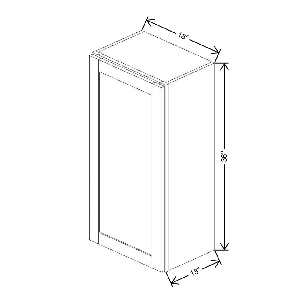 Kitchen Cabinet Distributors Shaker Designer White 5PC Single Door Wall Cabinet - 18" W x 36" H