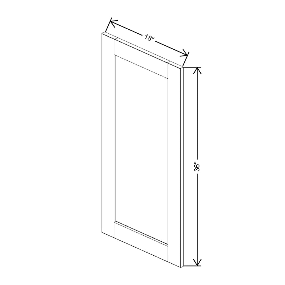 J&K White Shaker S8 Dummy Door Panel 18" W x 36" H