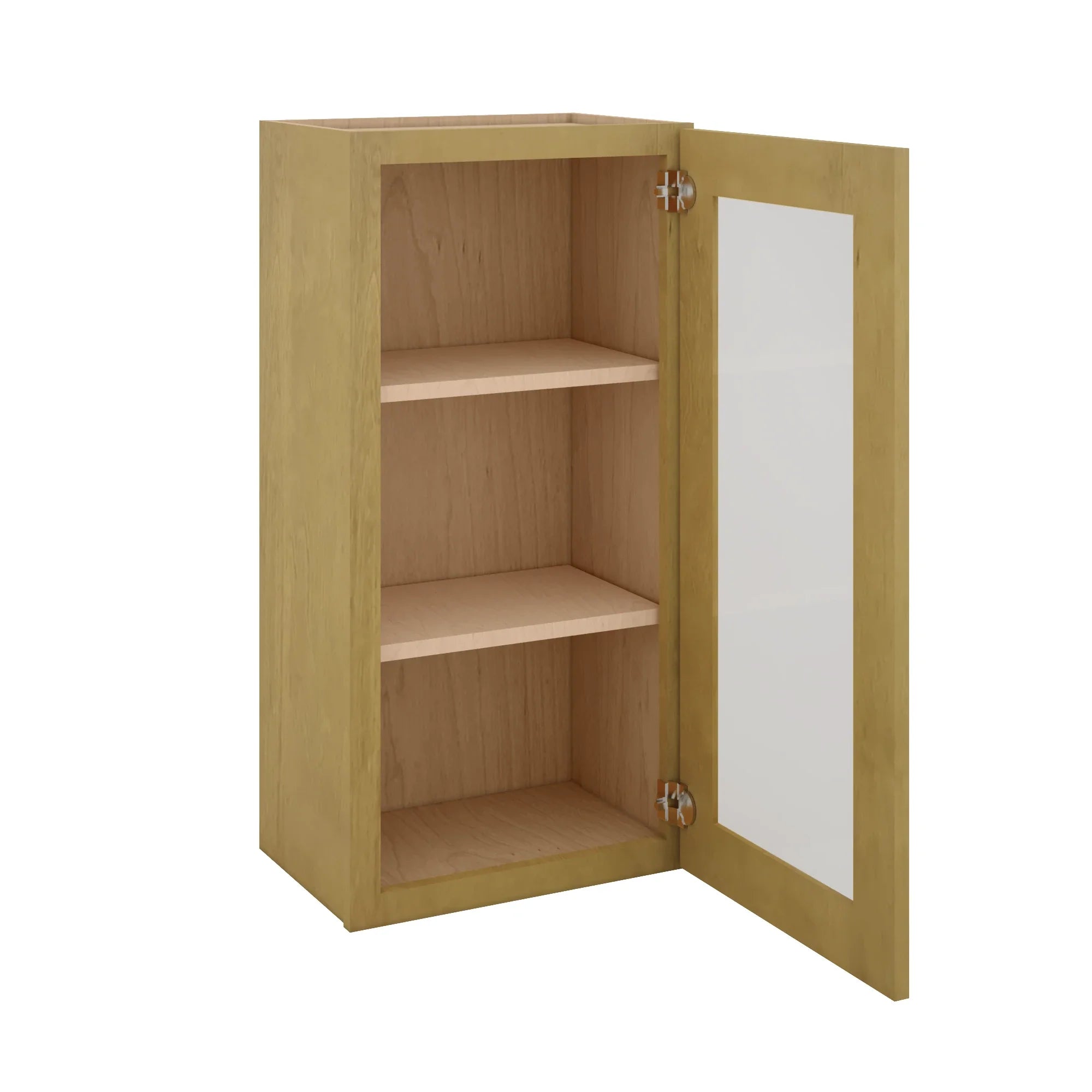 Modernform Cabinet Natural Shaker 18" W X 36" H X 12" D Single Glass Door Wall Cabinet