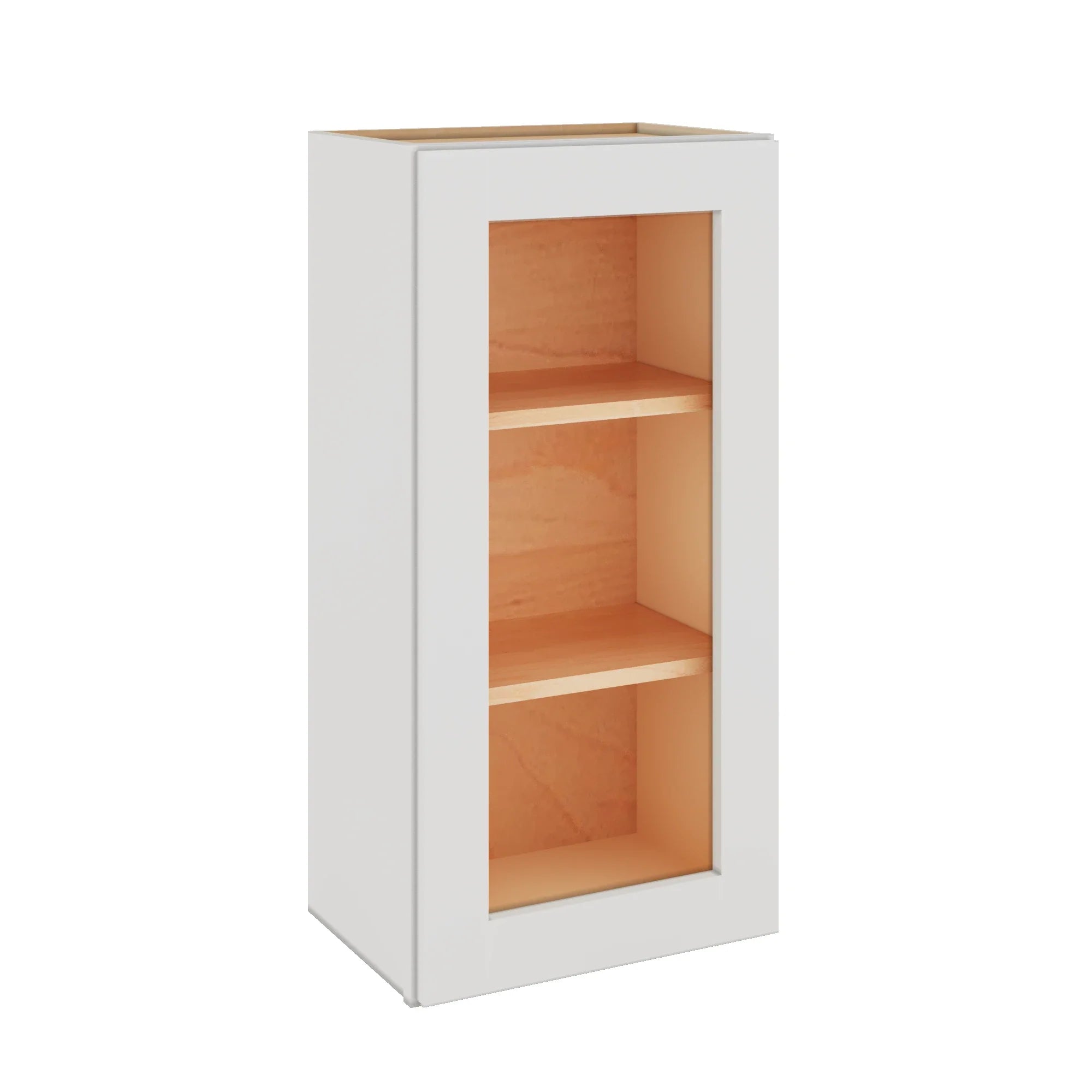 Modernform Cabinet White Shaker 18" W X 36" H X 12" D Single Glass Door Wall Cabinet