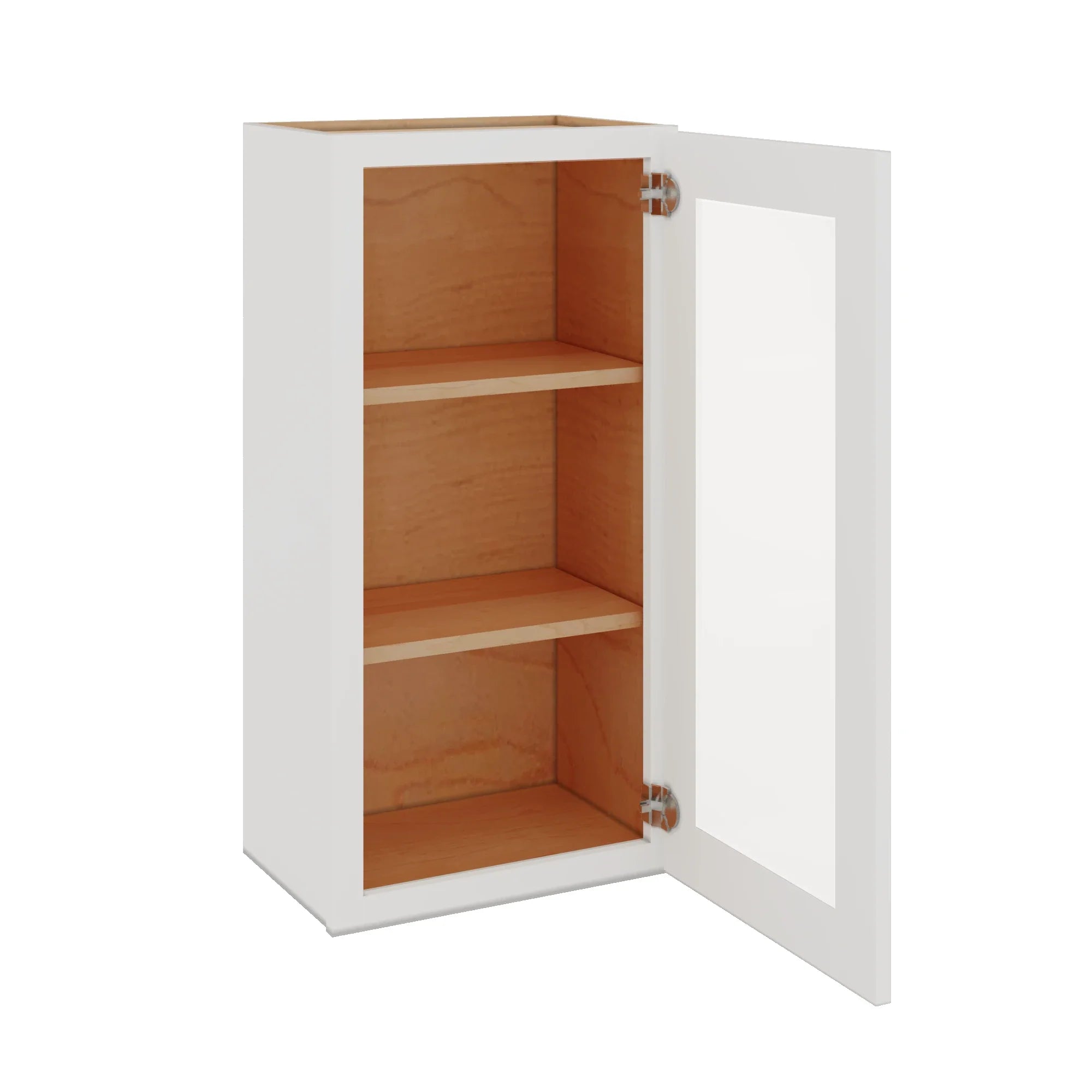 Modernform Cabinet White Shaker 18" W X 36" H X 12" D Single Glass Door Wall Cabinet