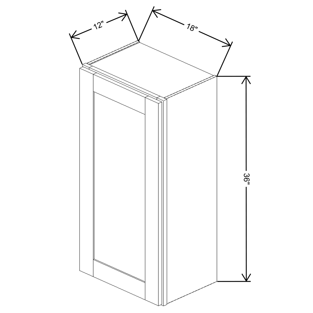 Fabuwood Quest Discovery Frost Wall 18"W x 36"H Shaker Cabinet