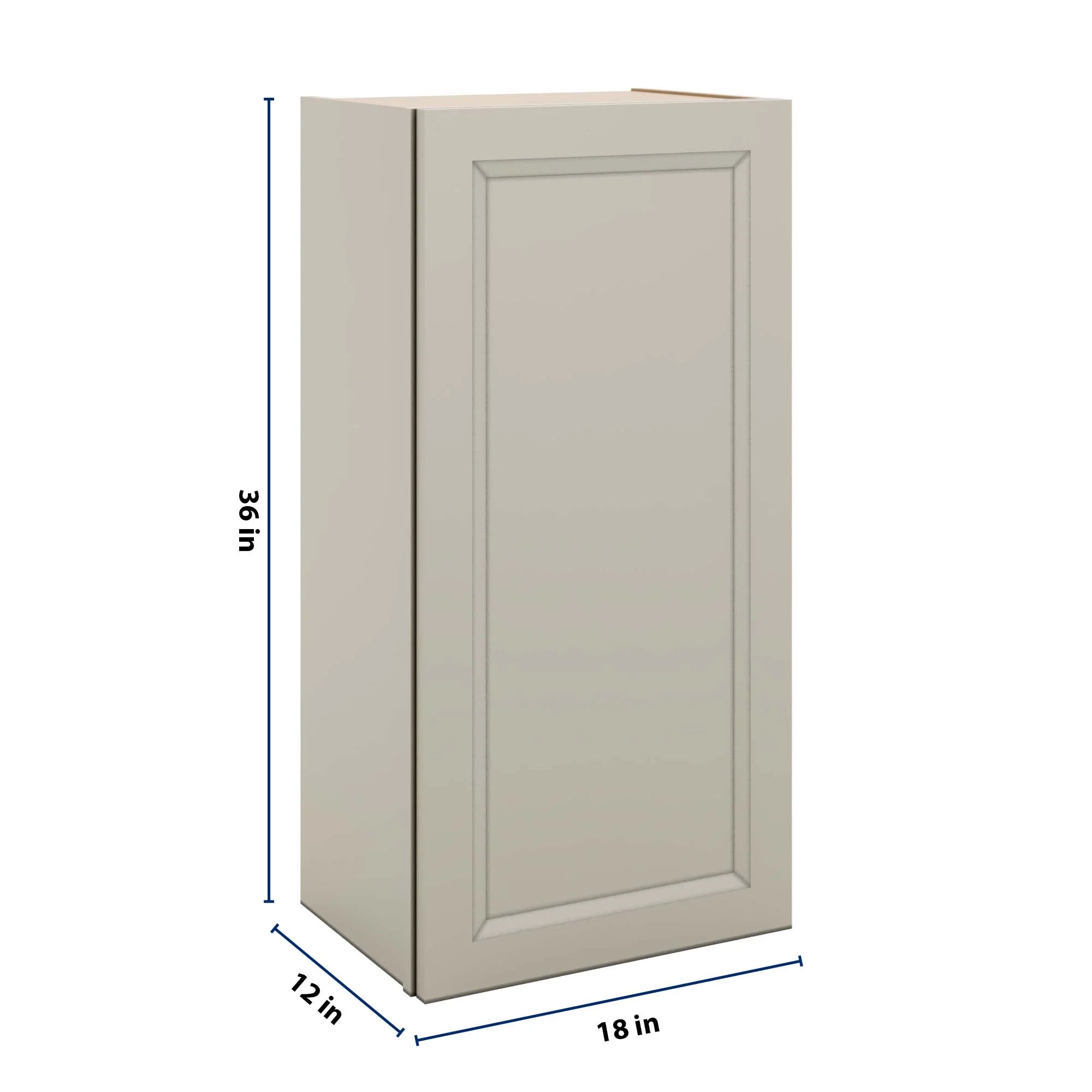 J&K Pebble B6 Single Door Wall Cabinet - 18" W x 36" H