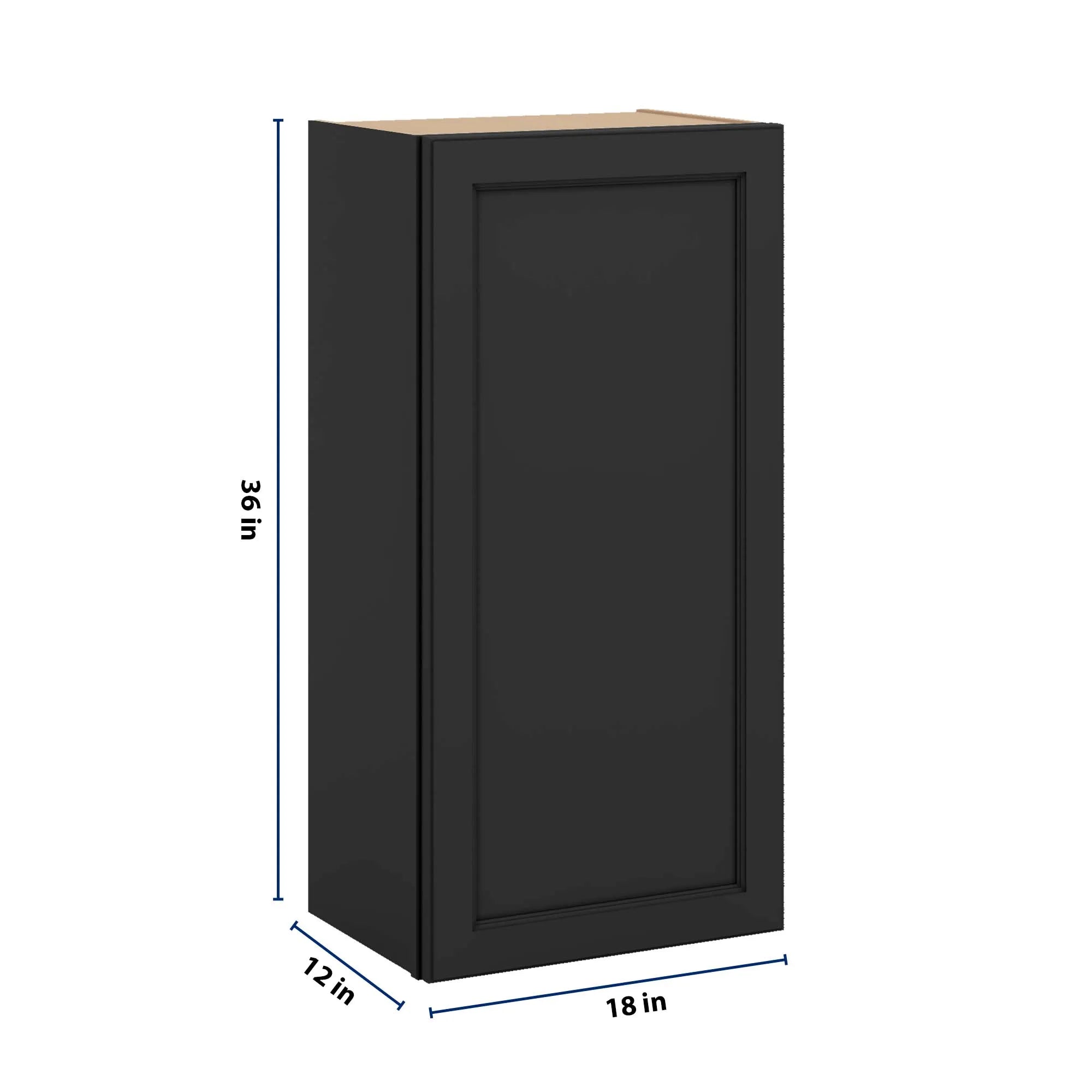 J&K Charcoal E2 Single Door Wall Cabinet - 18" W x 36" H