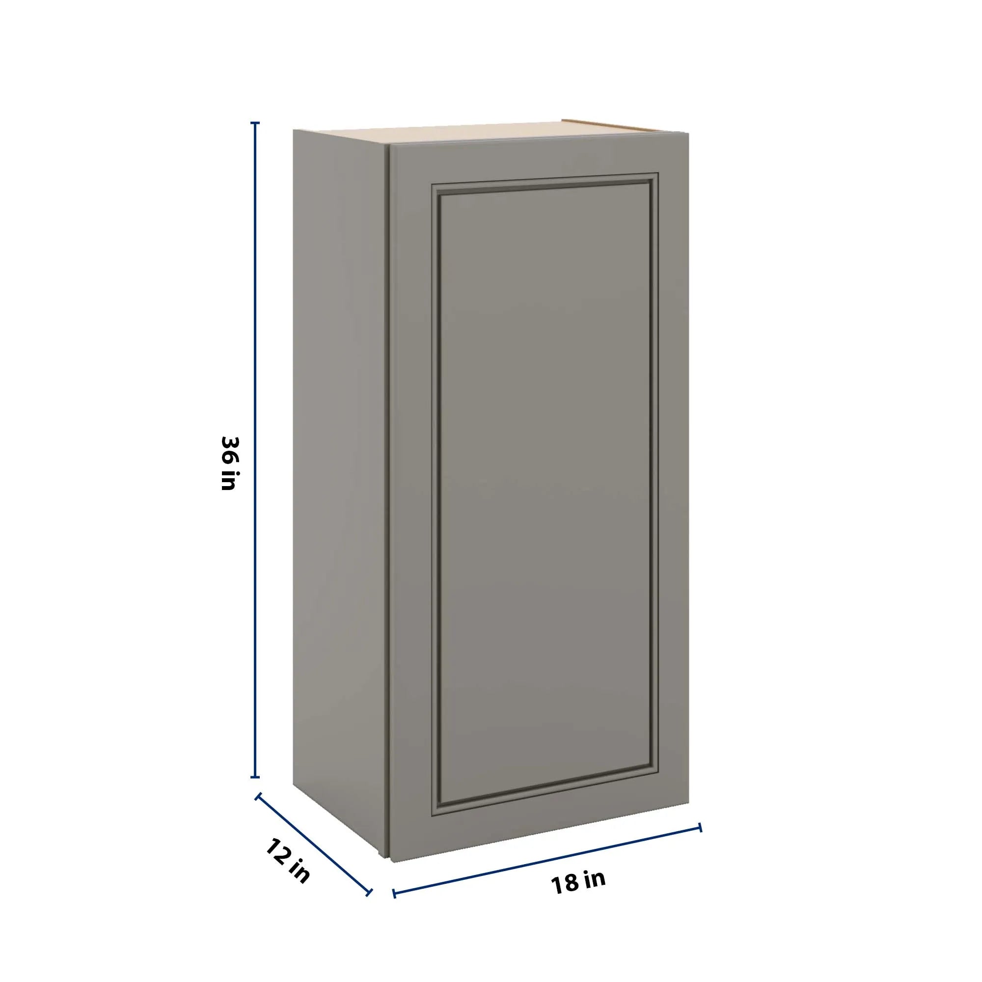 J&K Greige K3 Single Door Wall Cabinet - 18" W x 36" H