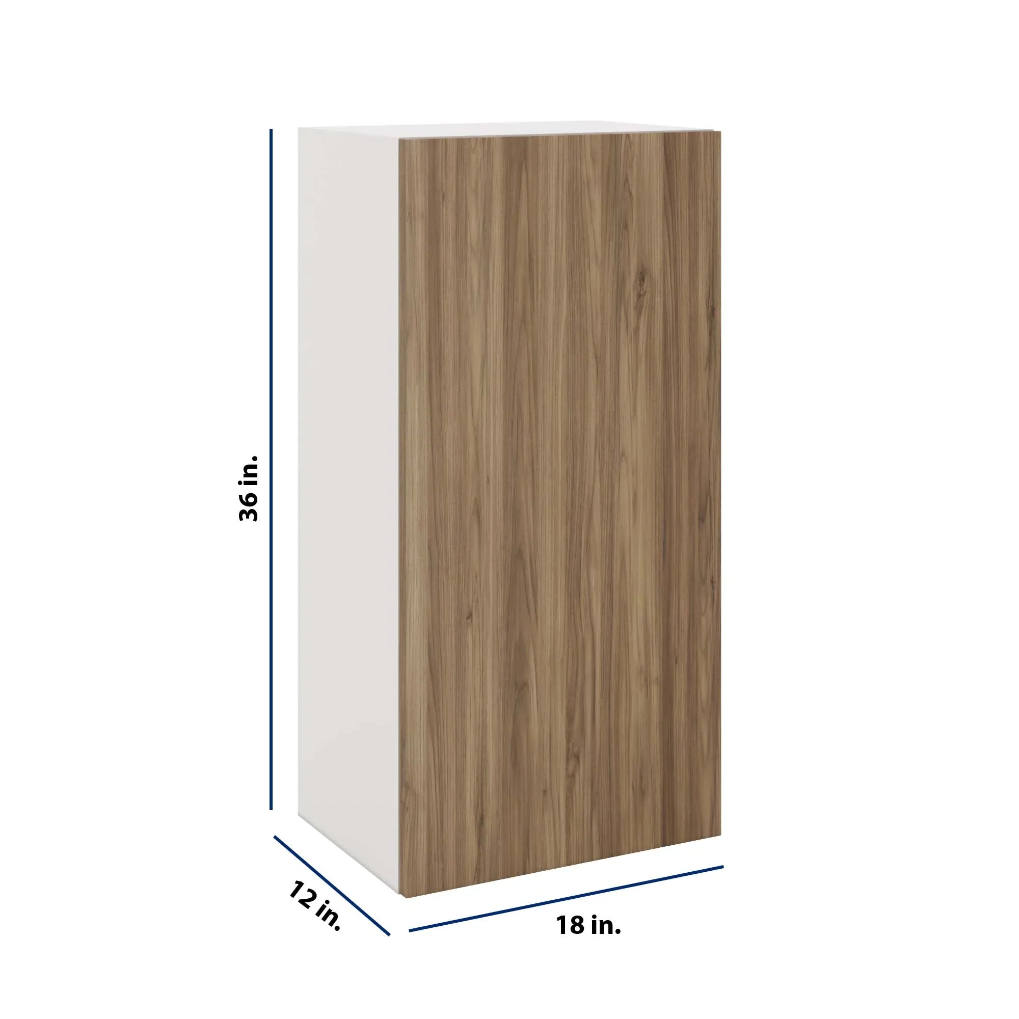 Modernform Cabinet Walnut 18" W X 36" H X 12" D Single Door Wall Cabinet