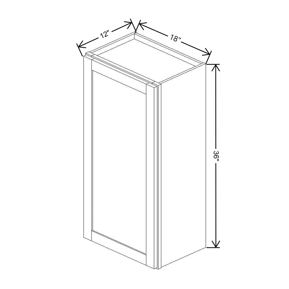 Wolf Classic Dartmouth Pewter Paint 18"W X 36"H Wall Cabinet