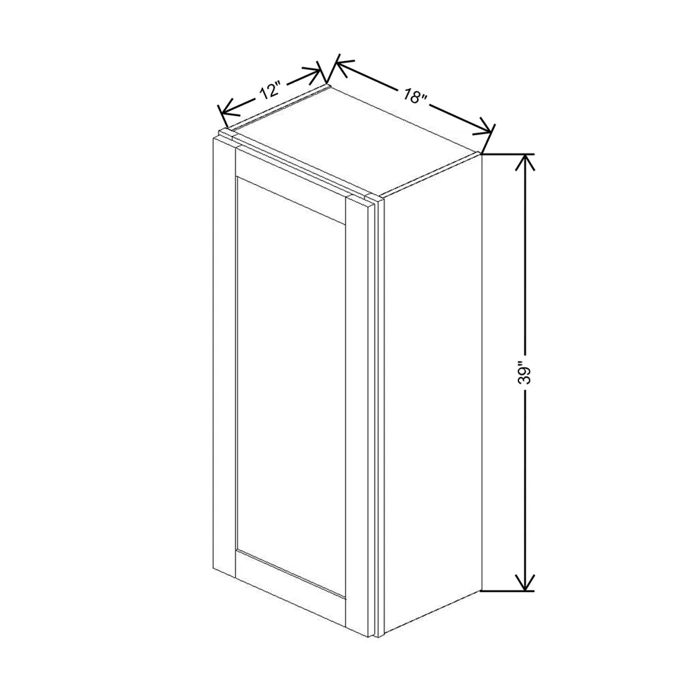 Fabuwood Allure Galaxy Cobblestone 18" W X 39" H X 12" D  Single Door Wall Cabinet