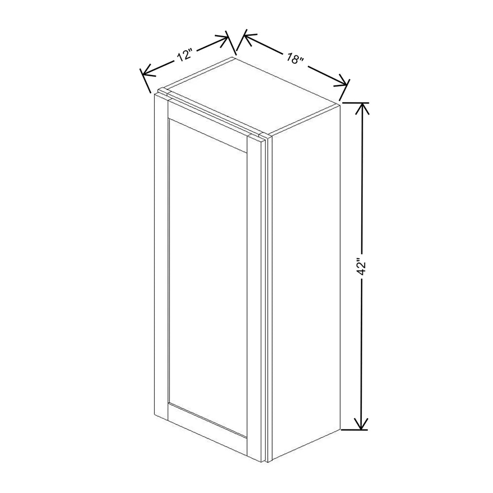 Kitchen Cabinet Distributors Shaker Designer White 5PC Single Door Wall Cabinet - 18" W x 42" H