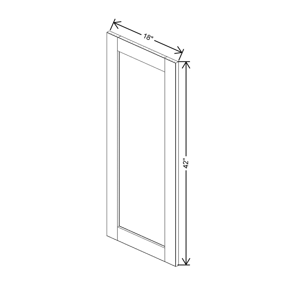 J&K White Shaker S8 Dummy Door Panel 18" W x 42" H