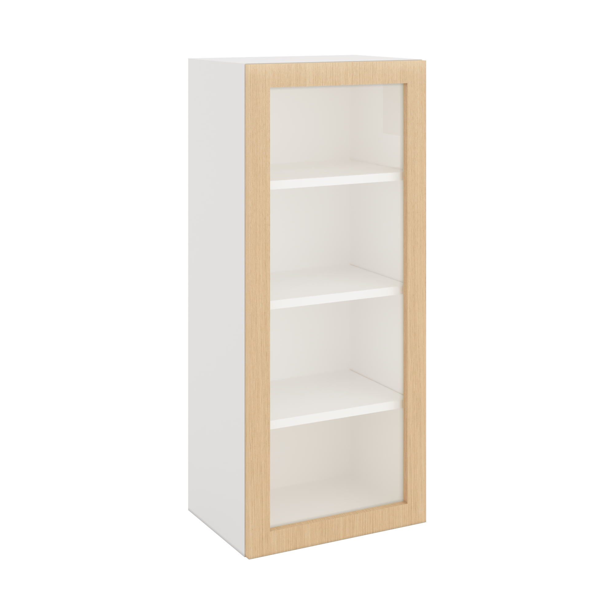 Modernform Cabinet Natural Oak 18" W X 42" H X 12" D Single Glass Door Wall Cabinet