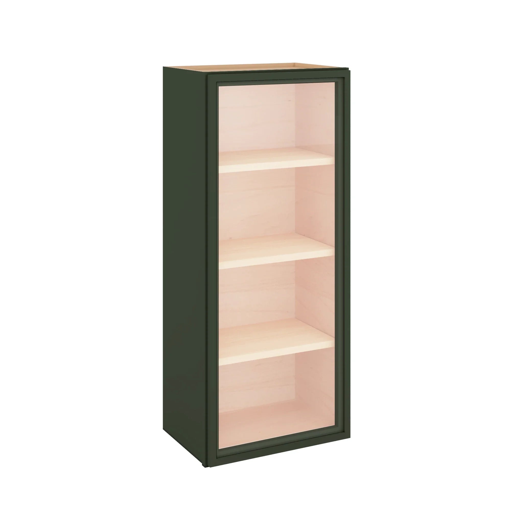 Modernform Cabinet Slim Sage Green 18" W X 42" H X 12" D Single Glass Door Wall Cabinet