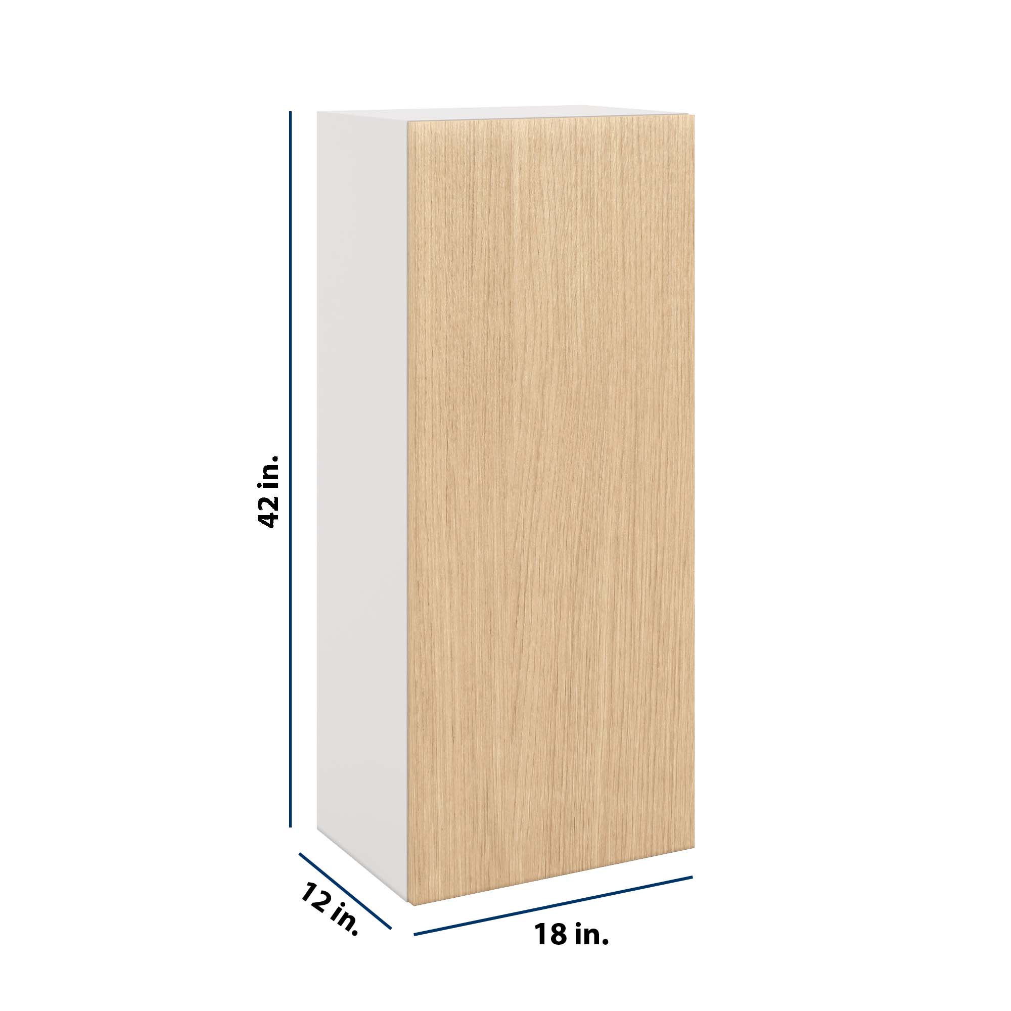Modernform Cabinet Natural Oak 18" W X 42" H X 12" D Single Door Wall Cabinet