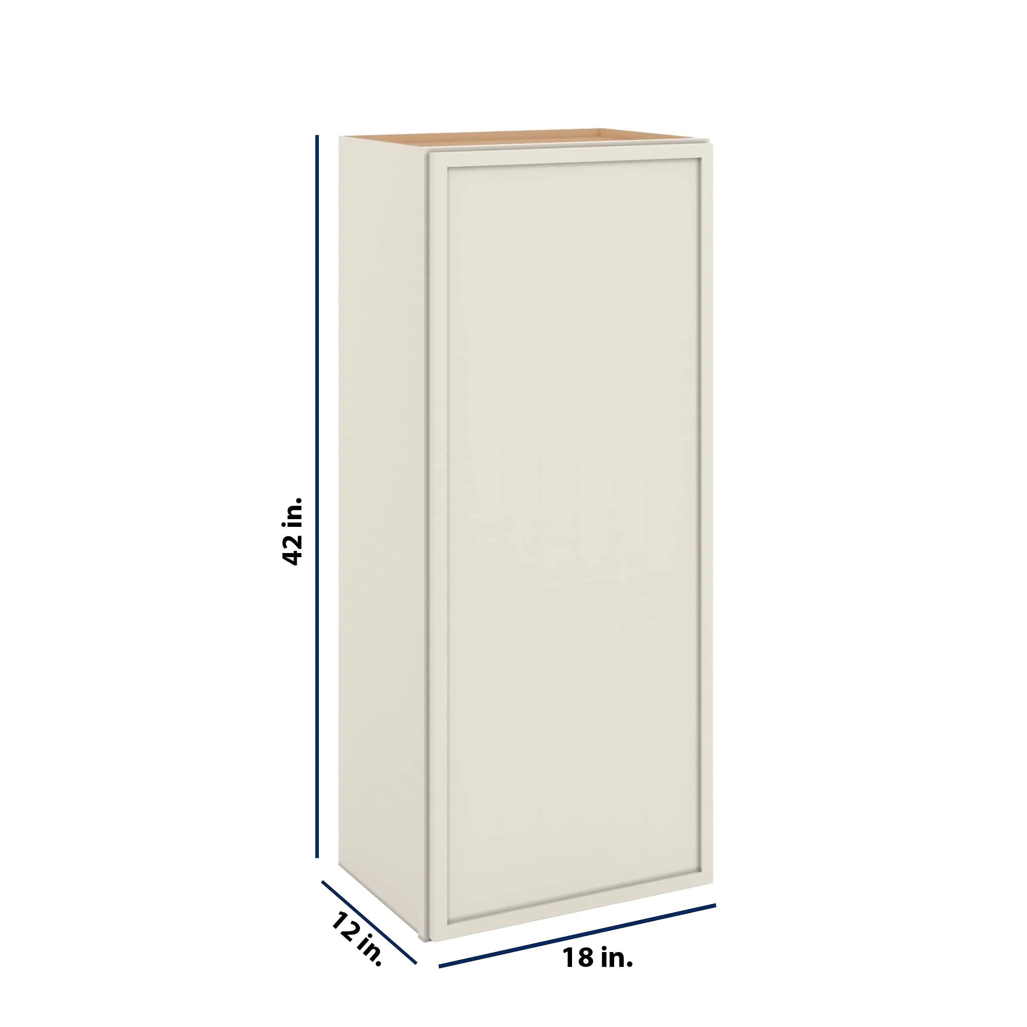 Modernform Cabinet Slim Dove White 18" W X 42" H X 12" D Single Door Wall Cabinet
