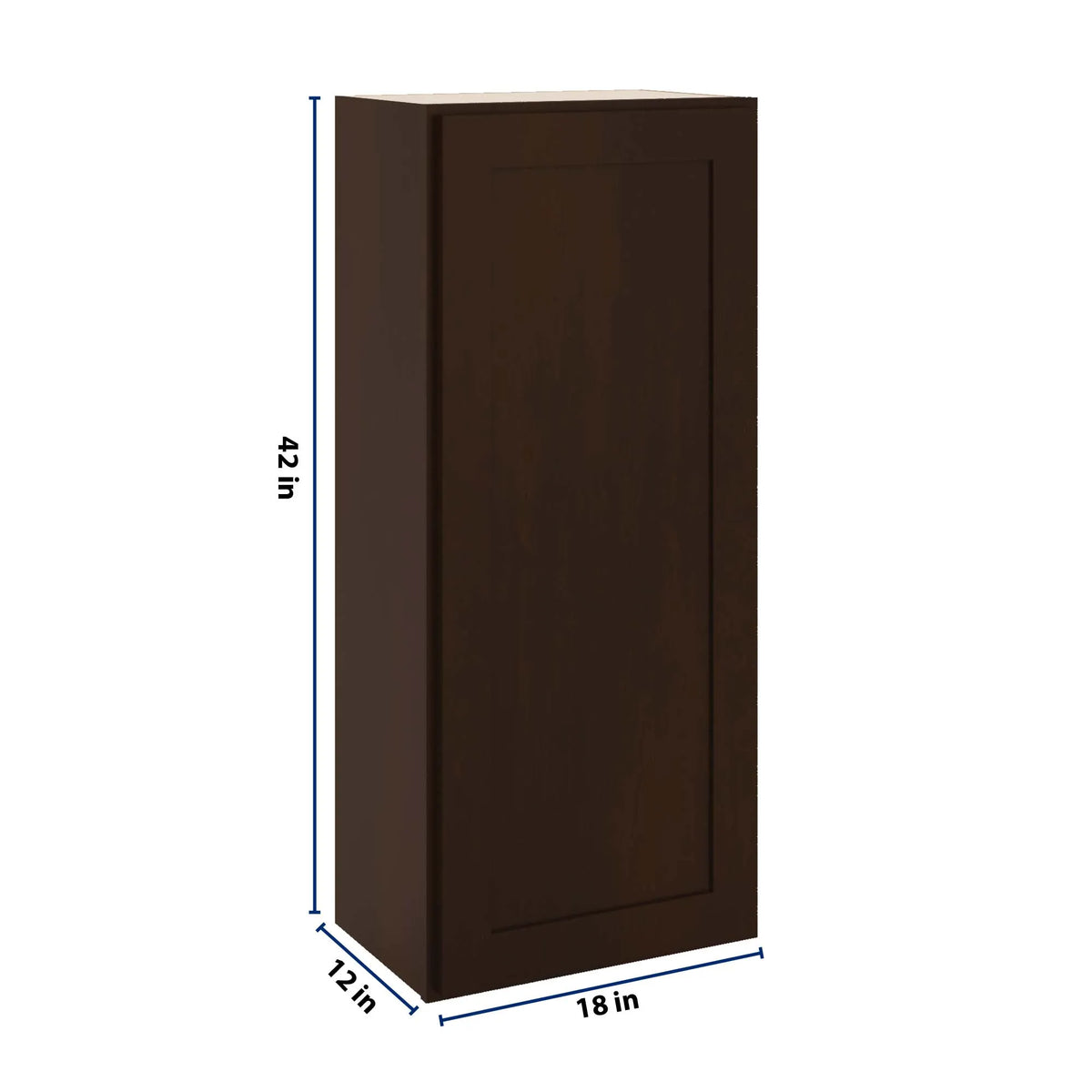 CNC Luxor 5-Piece Espresso 18" W X 42" H Single Door Wall Cabinet
