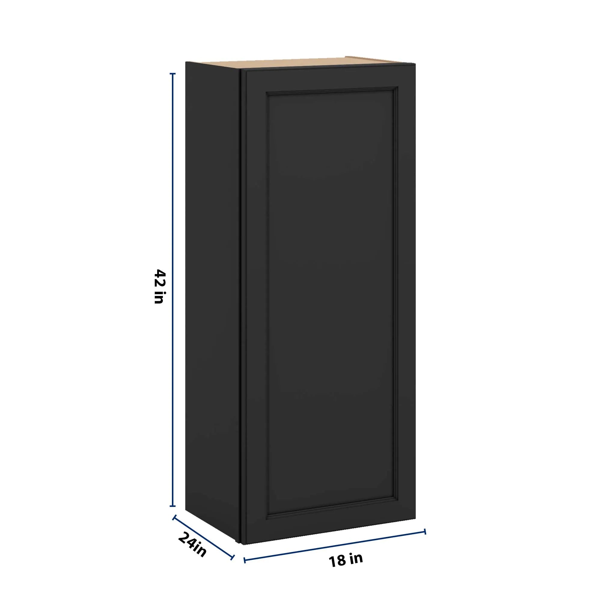 J&K Charcoal E2 Single Door Wall Cabinet - 18" W x 42" H
