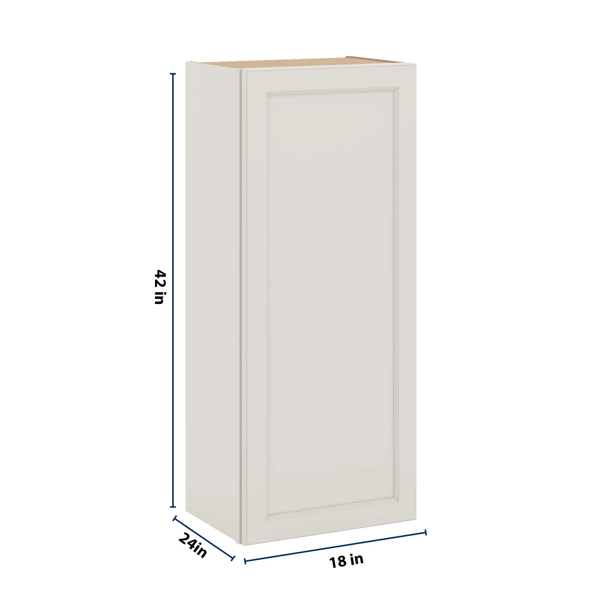 J&K Dove E1 Single Door Wall Cabinet - 18" W x 42" H