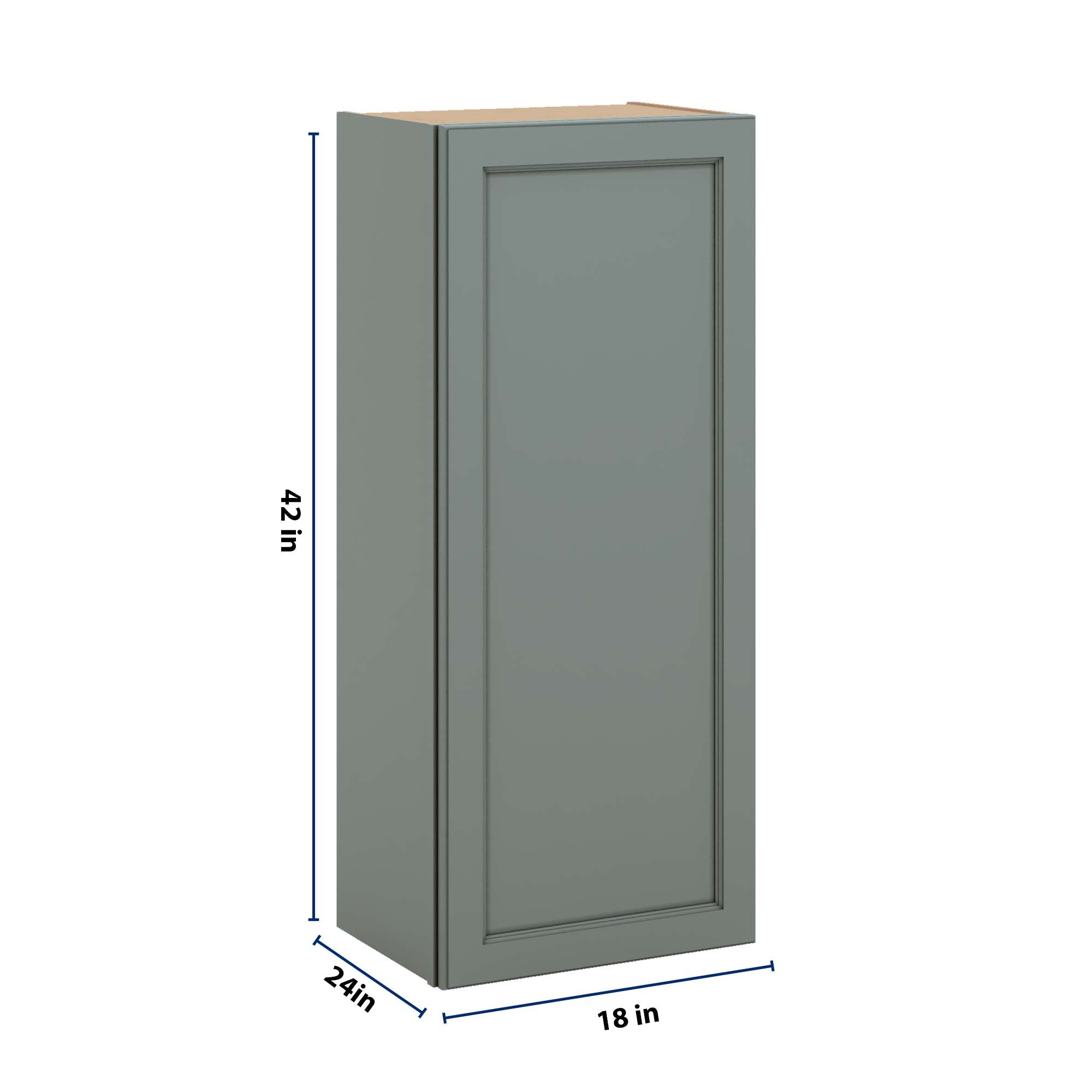 J&K Sage E3 Single Door Wall Cabinet - 18" W x 42" H