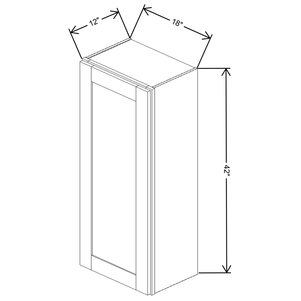 Fabuwood Allure Luna Kona Wall 18"W x 42"H Shaker Cabinet