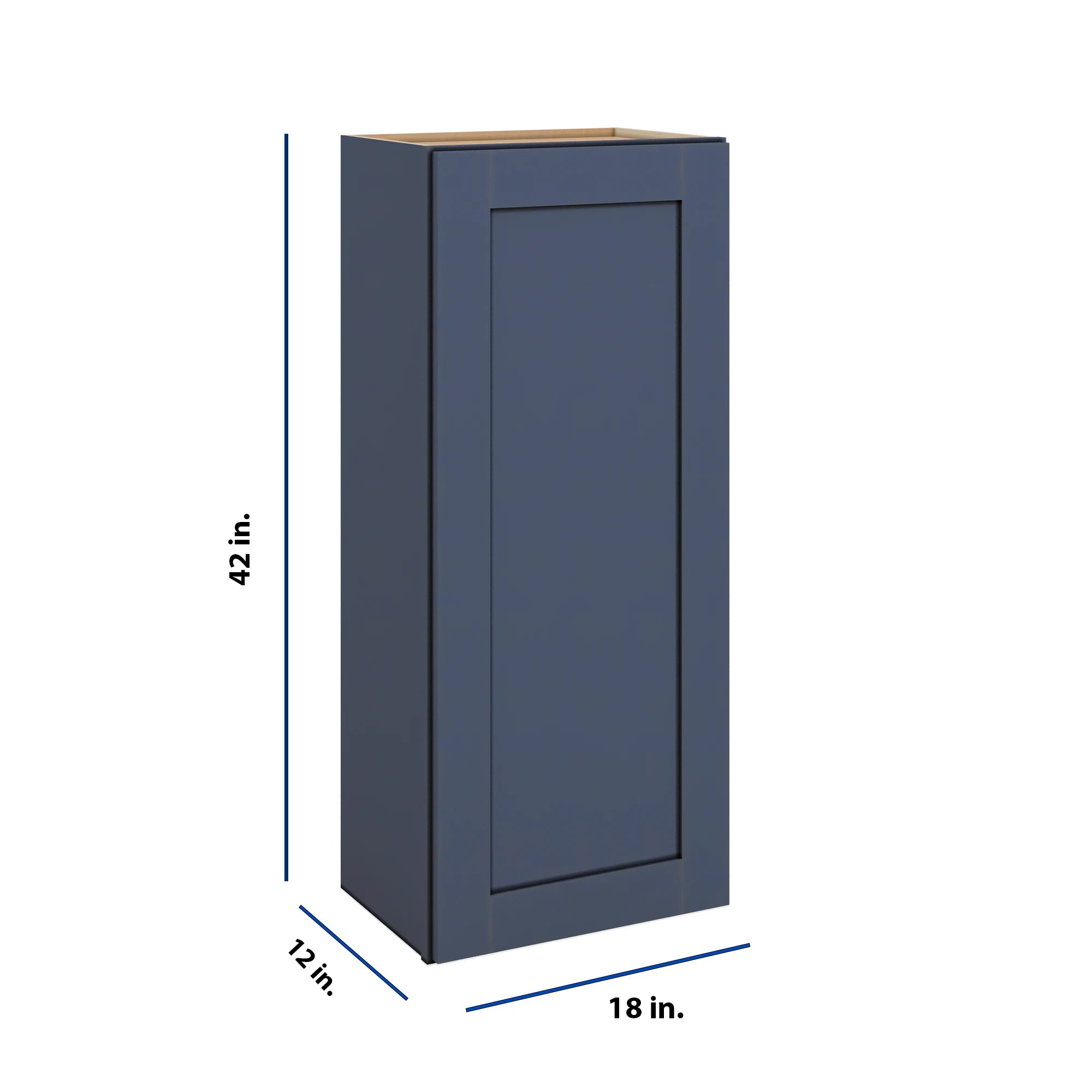 Modernform Cabinet Signature Blue 18" W X 42" H X 12" D Single Door Wall Cabinet