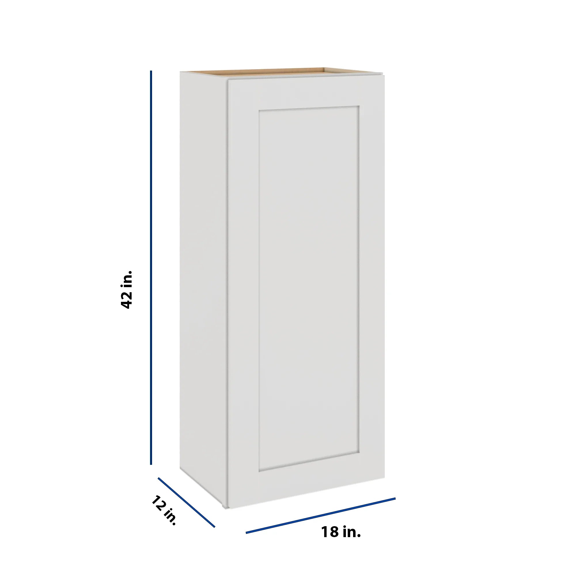 Modernform Cabinet White Shaker 18" W X 42" H X 12" D Single Door Wall Cabinet