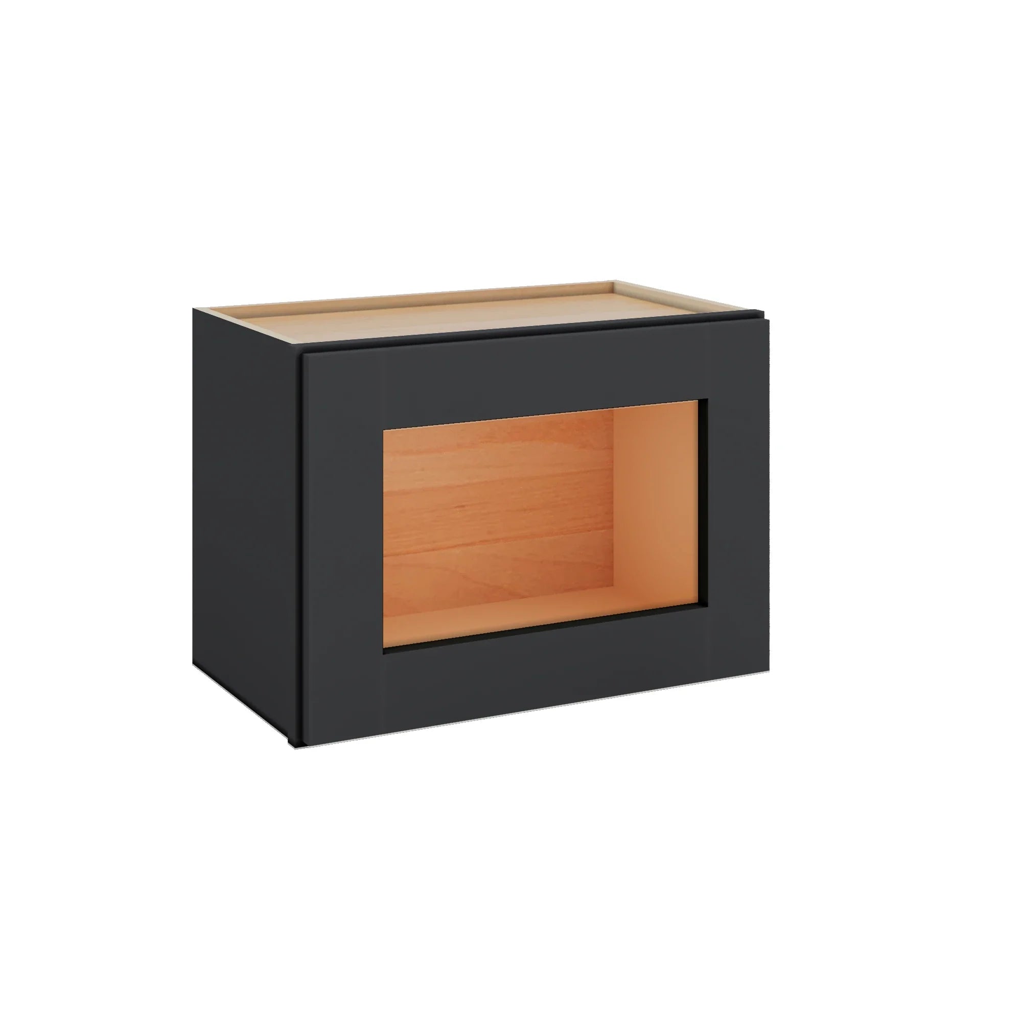 Modernform Cabinet Onyx Black Shaker 21" W X 15" H X 12" D Single Glass Door Wall Cabinet