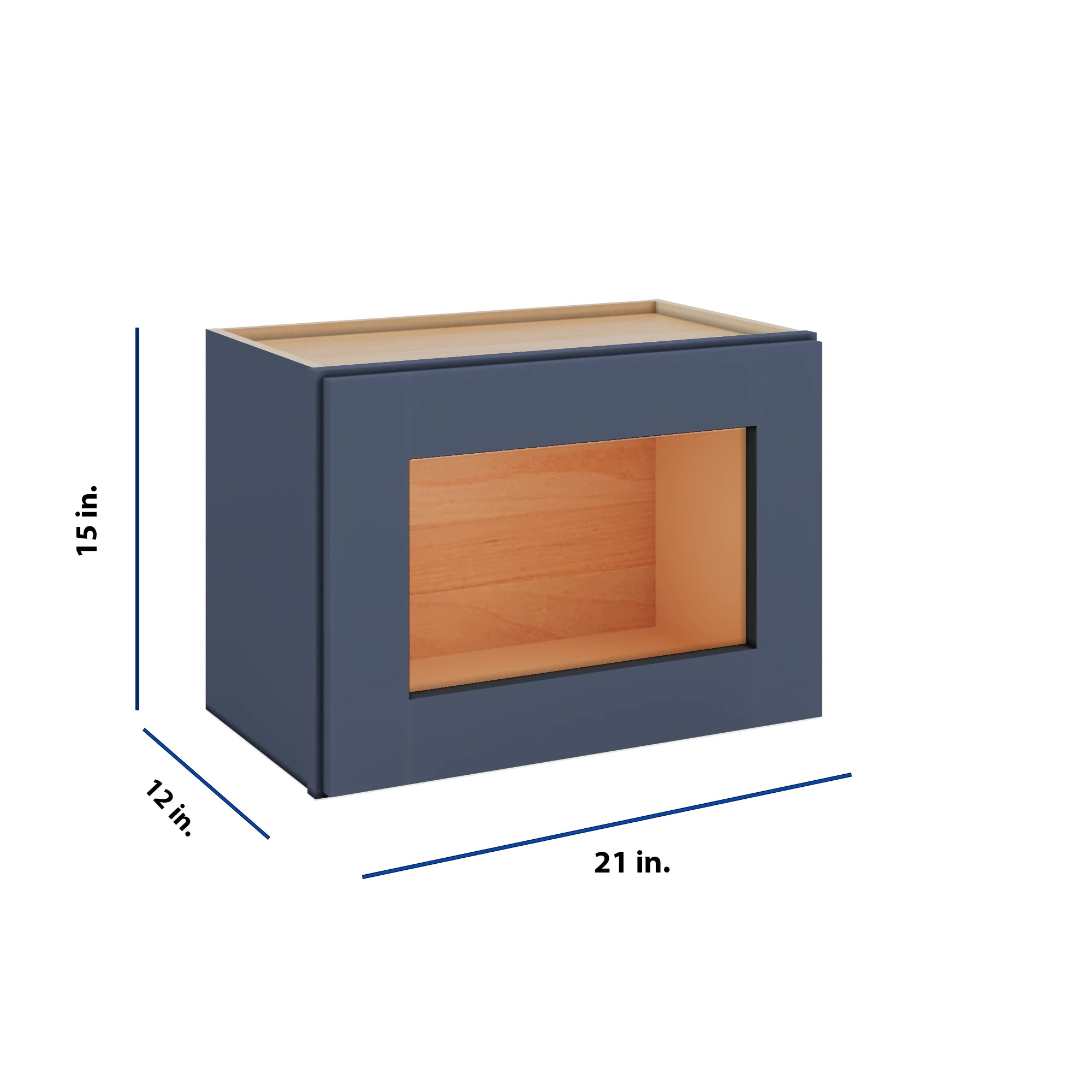 Modernform Cabinet Signature Blue 21" W X 15" H X 12" D Single Glass Door Wall Cabinet