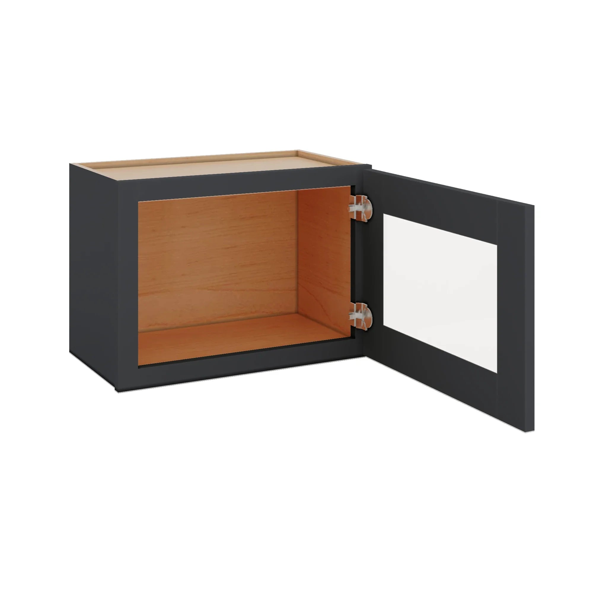 Modernform Cabinet Onyx Black Shaker 21" W X 15" H X 12" D Single Glass Door Wall Cabinet