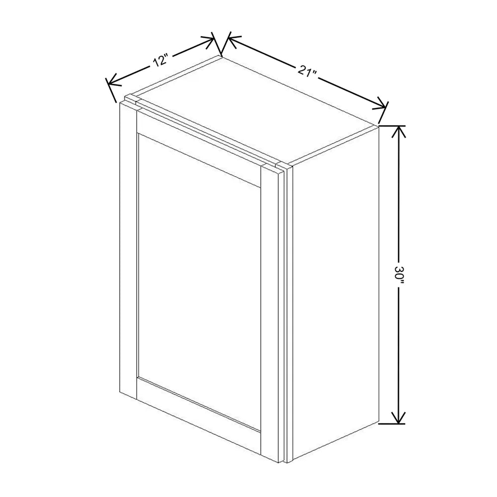 Kitchen Cabinet Distributors Shaker Designer White 5PC Single Door Wall Cabinet - 21" W x 30" H