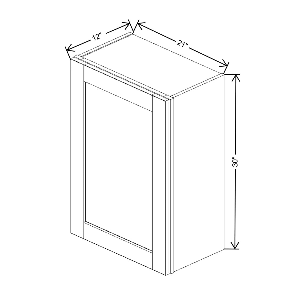 J&K Dove E1 Single Door Wall Cabinet - 21" W x 30" H