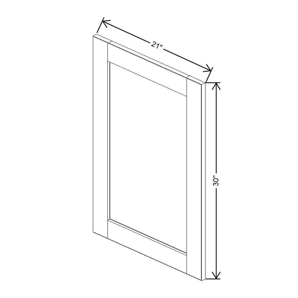 J&K White Shaker S8 Dummy Door Panel 21" W x 30" H