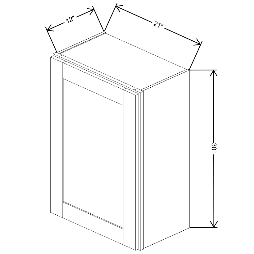 Fabuwood Quest Discovery Frost Wall 21"W x 30"H Shaker Cabinet