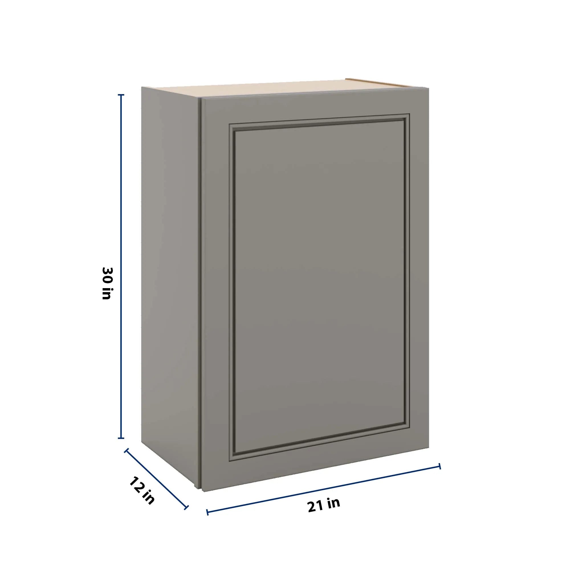 J&K Greige K3 Single Door Wall Cabinet - 21" W x 30" H