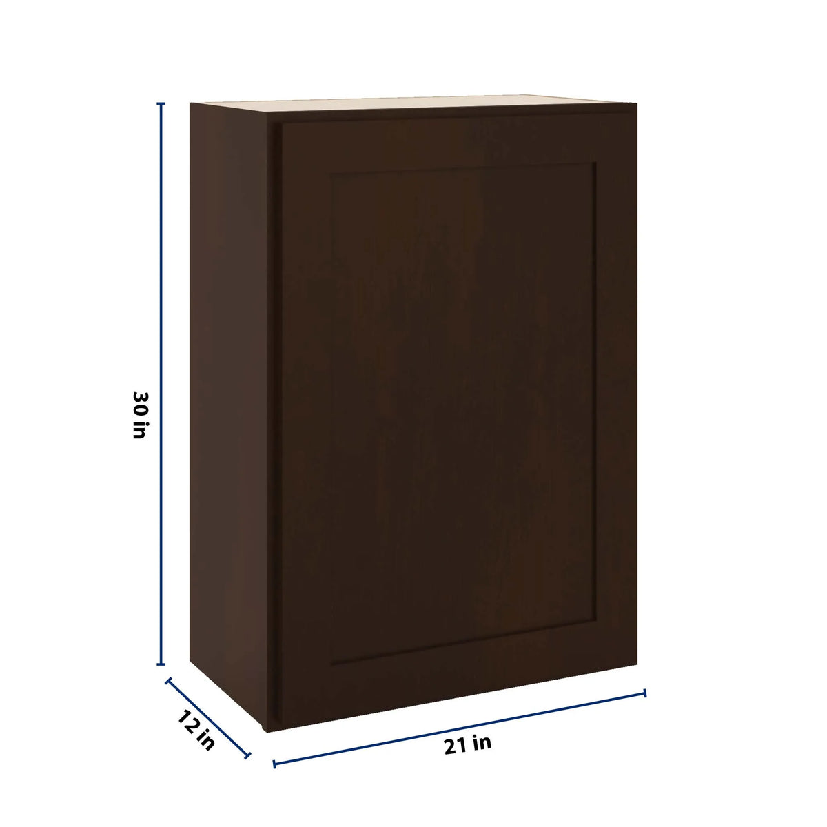 CNC Luxor 5-Piece Espresso 21" W X 30" H Single Door Wall Cabinet