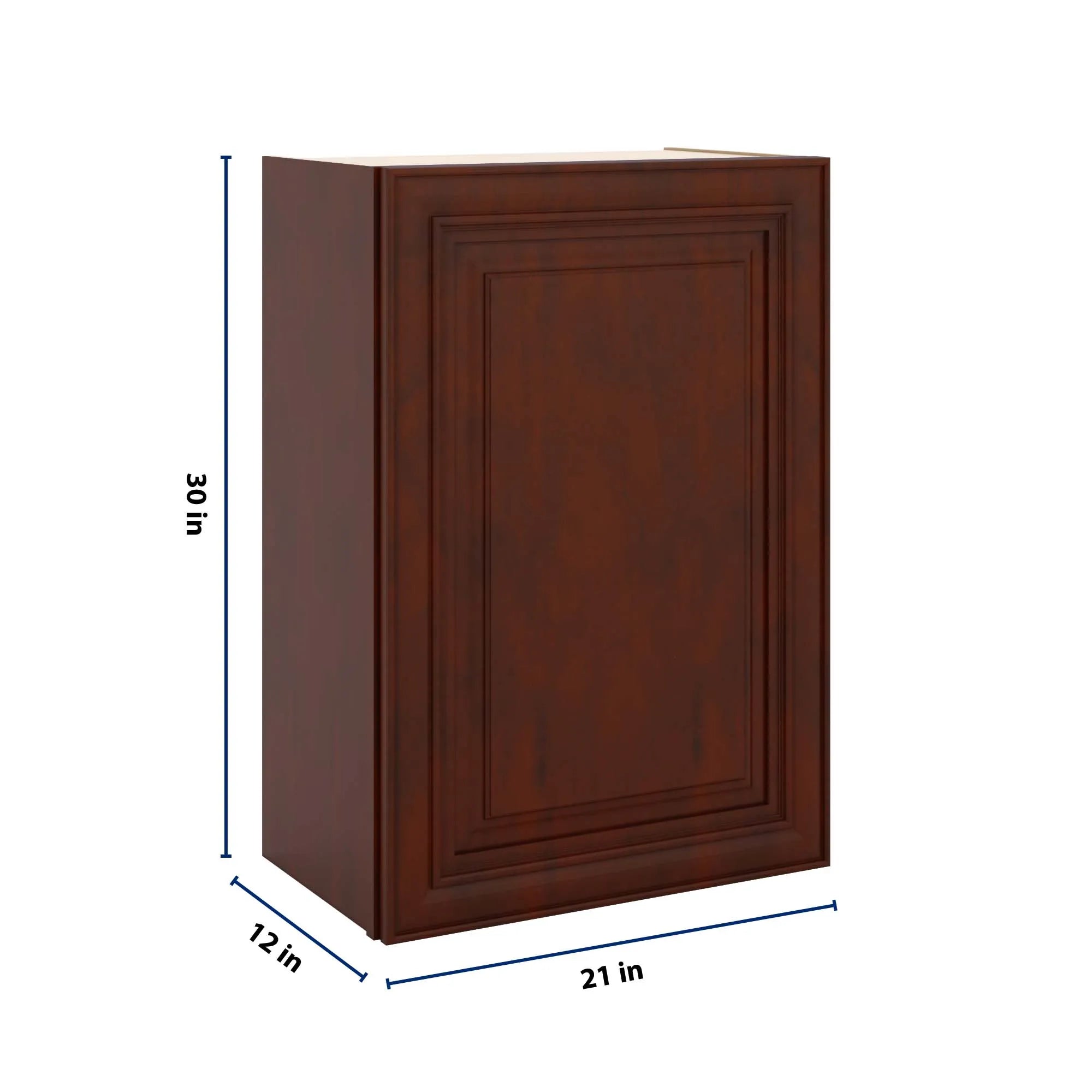 J&K Mahogany J5 Single Door Wall Cabinet - 21" W x 30" H