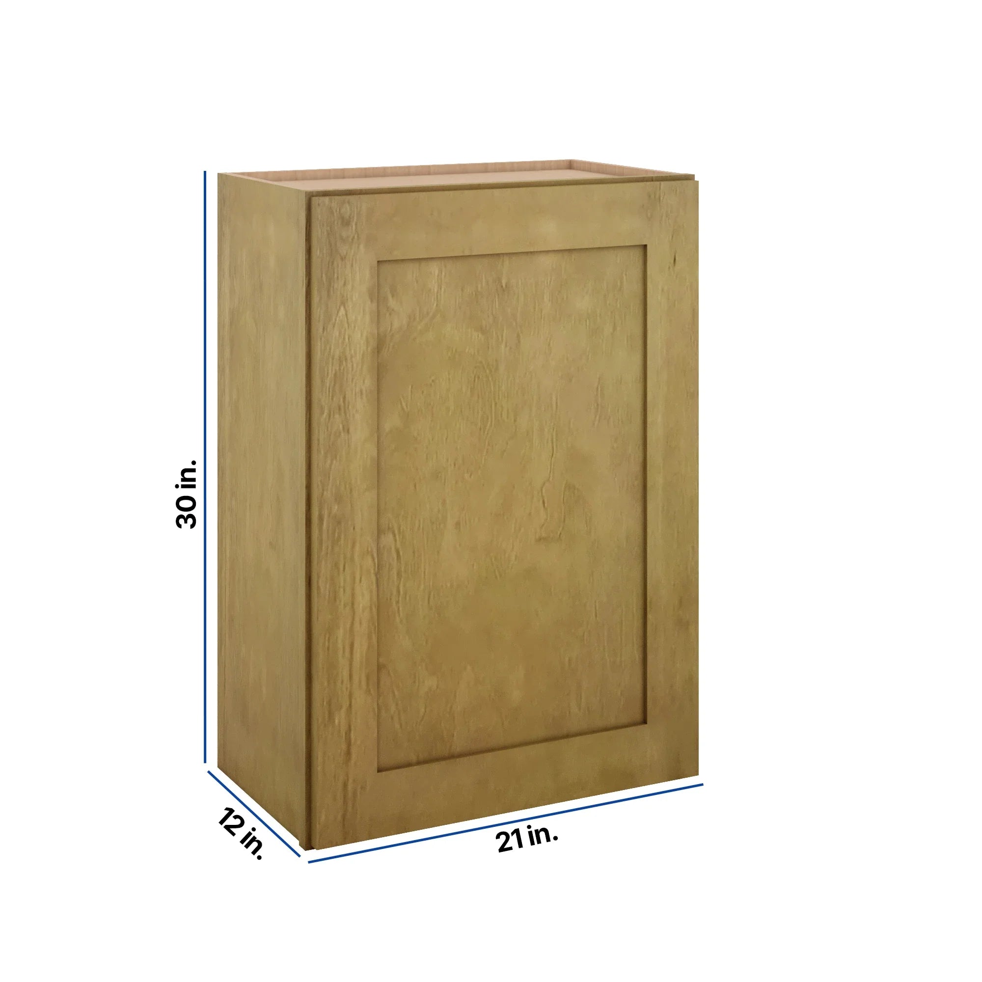 Modernform Cabinet Natural Shaker 21" W X 30" H X 12" D  Single Door Wall Cabinet