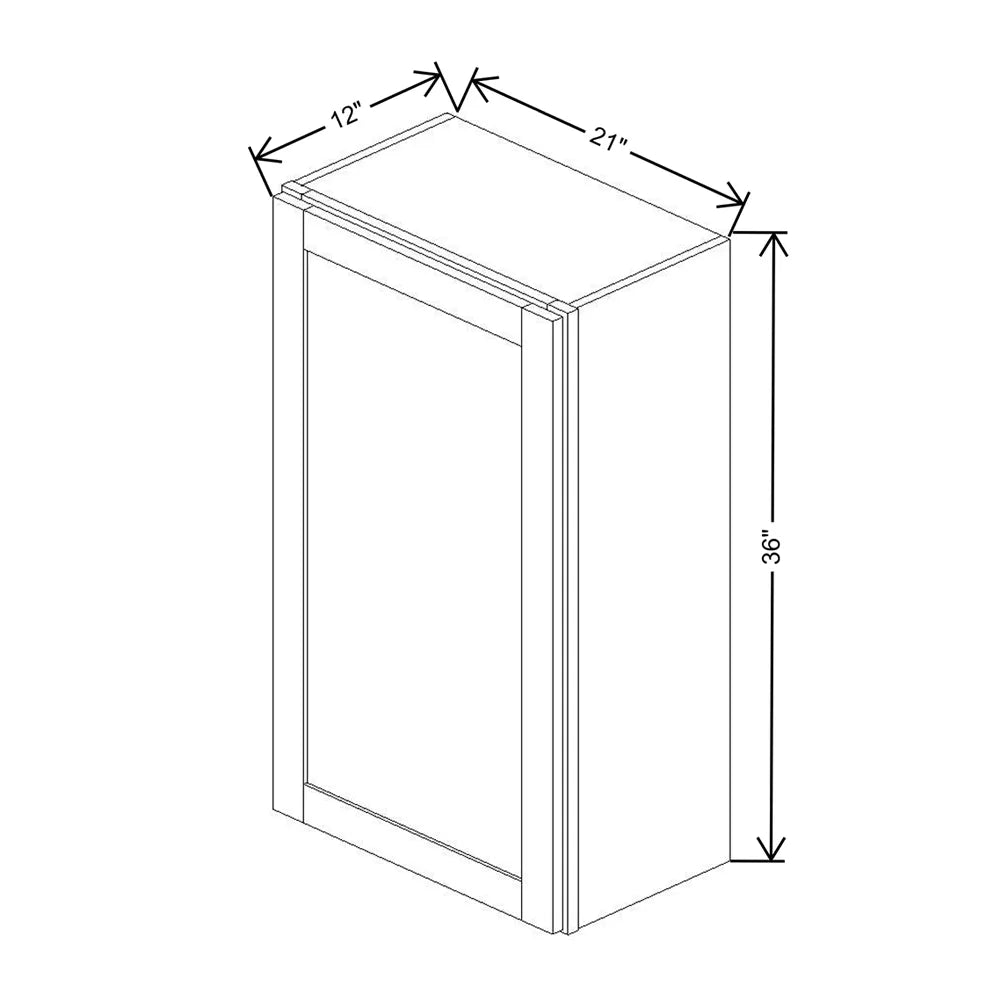 Kitchen Cabinet Distributors Shaker Designer White 5PC Single Door Wall Cabinet - 21" W x 36" H