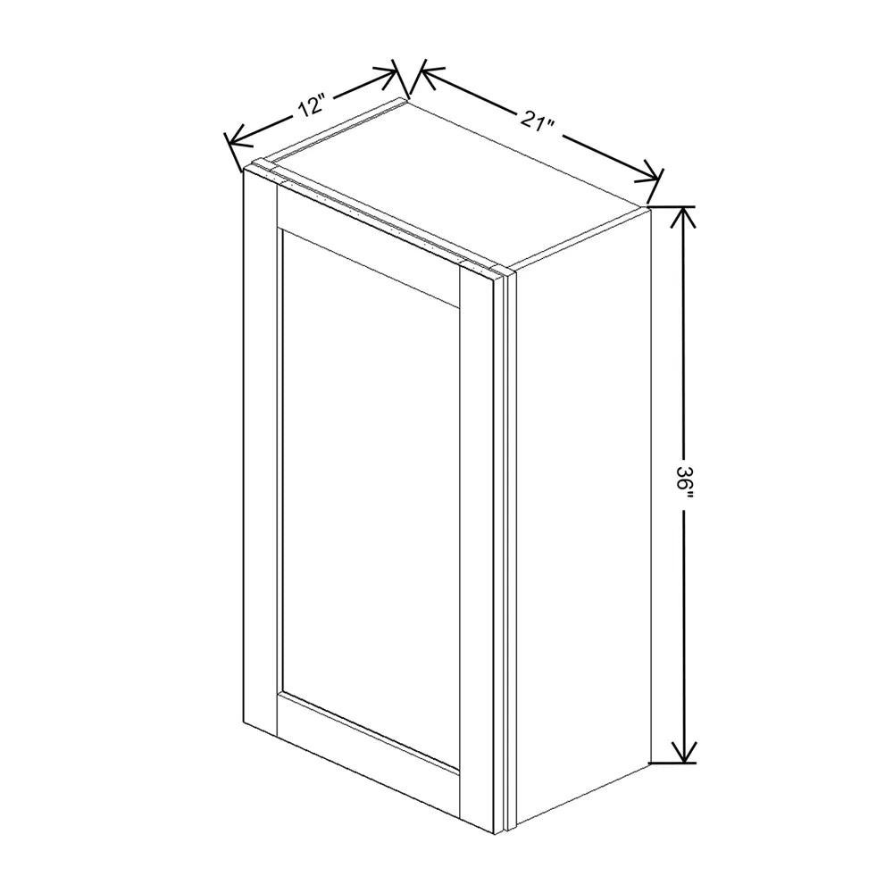 J&K Creme Glazed A7 Single Door Wall Cabinet - 21" W x 36" H