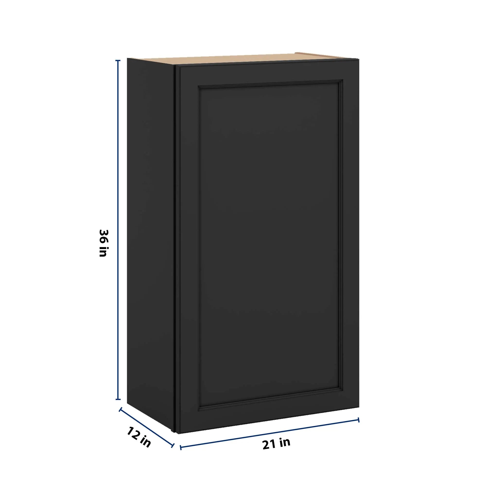 J&K Charcoal E2 Single Door Wall Cabinet - 21" W x 36" H