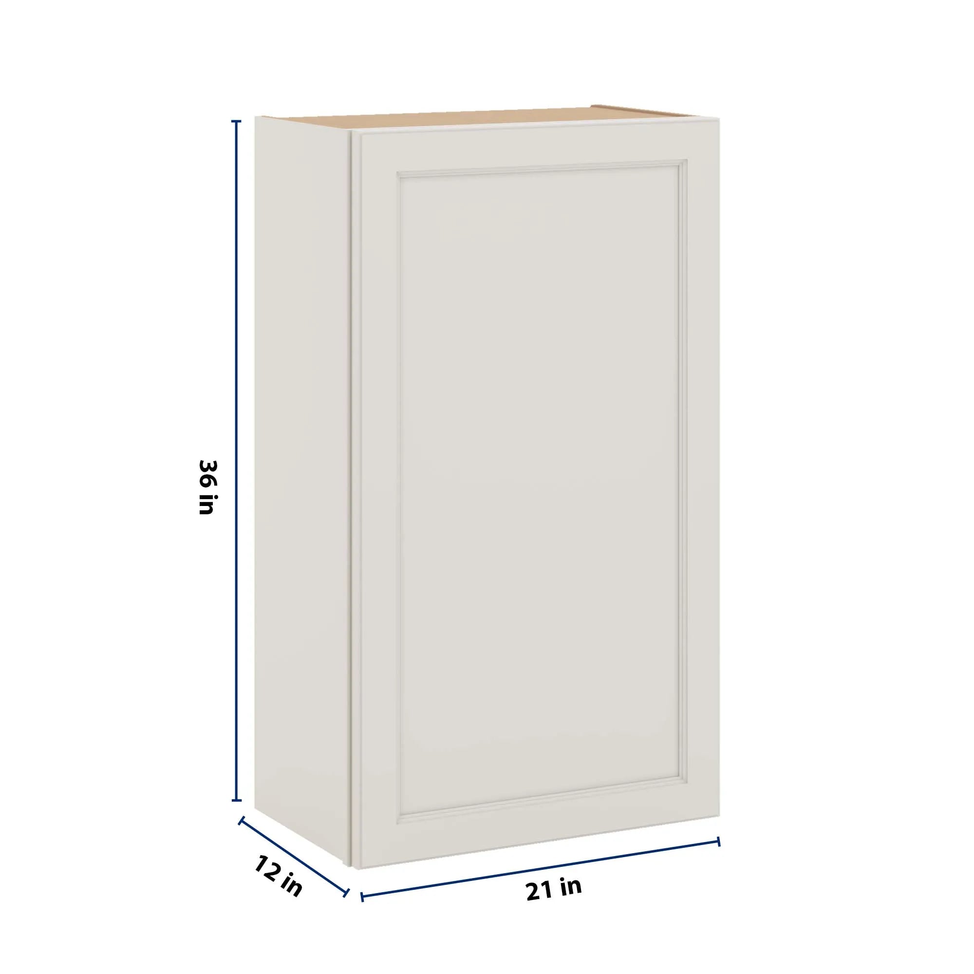 J&K Dove E1 Single Door Wall Cabinet - 21" W x 36" H