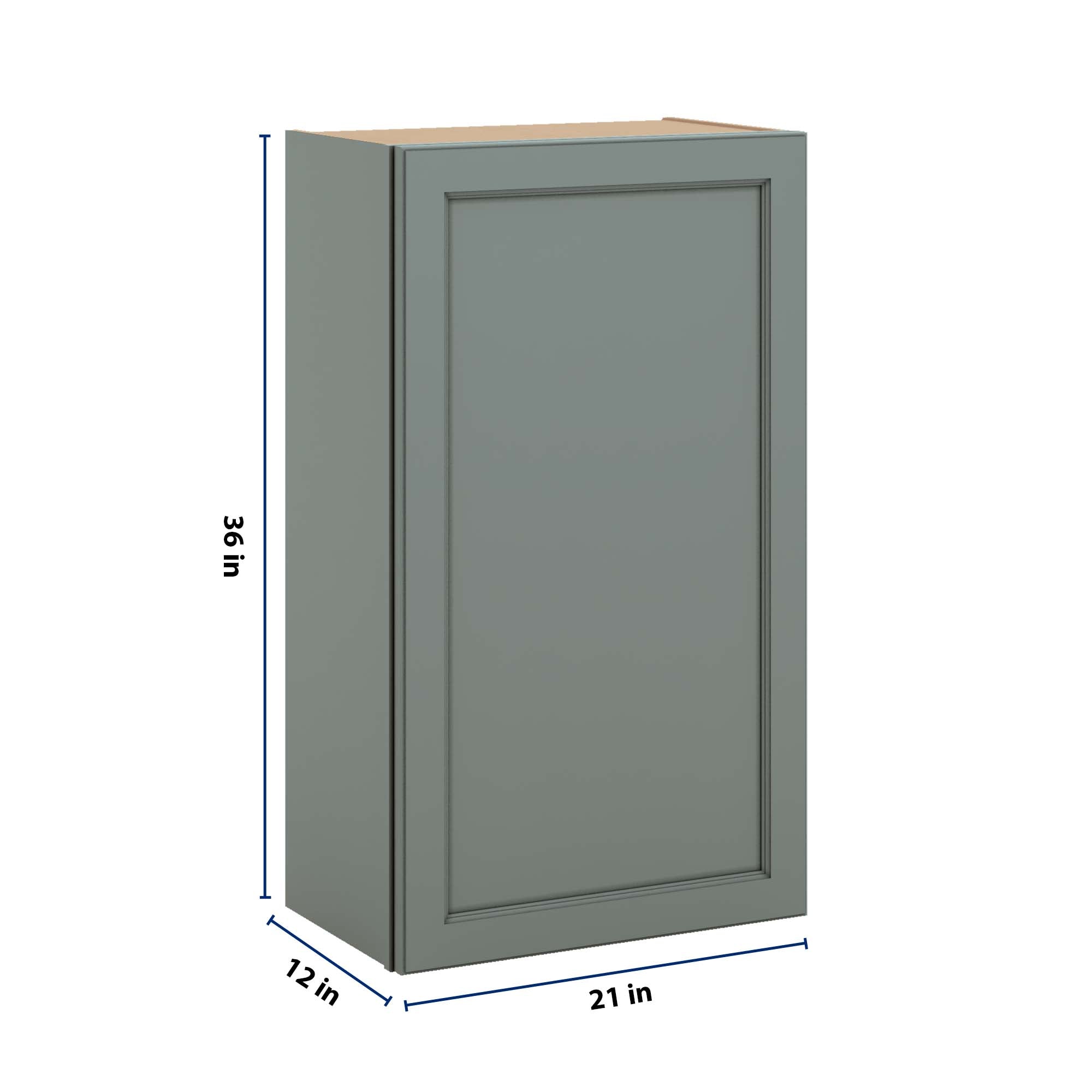 J&K Sage E3 Single Door Wall Cabinet - 21" W x 36" H