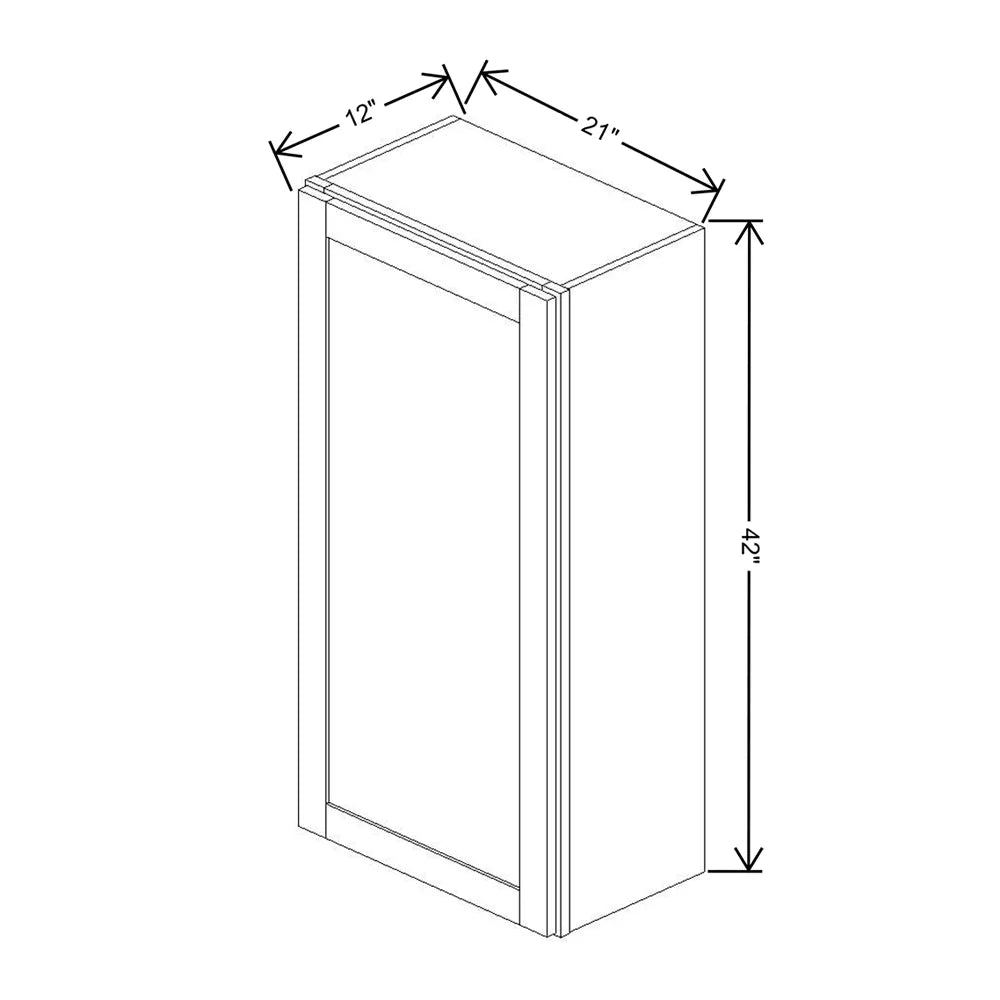 Kitchen Cabinet Distributors Shaker Designer White 5PC Single Door Wall Cabinet - 21" W x 42" H