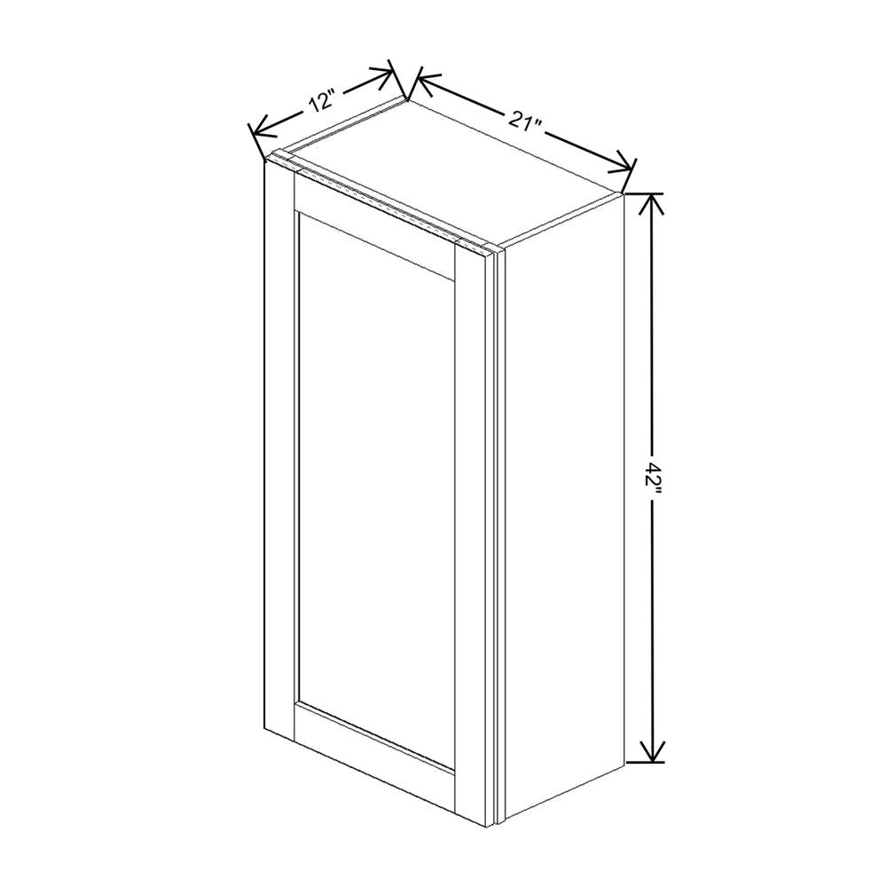 J&K Creme Glazed A7 Single Door Wall Cabinet - 21" W x 42" H