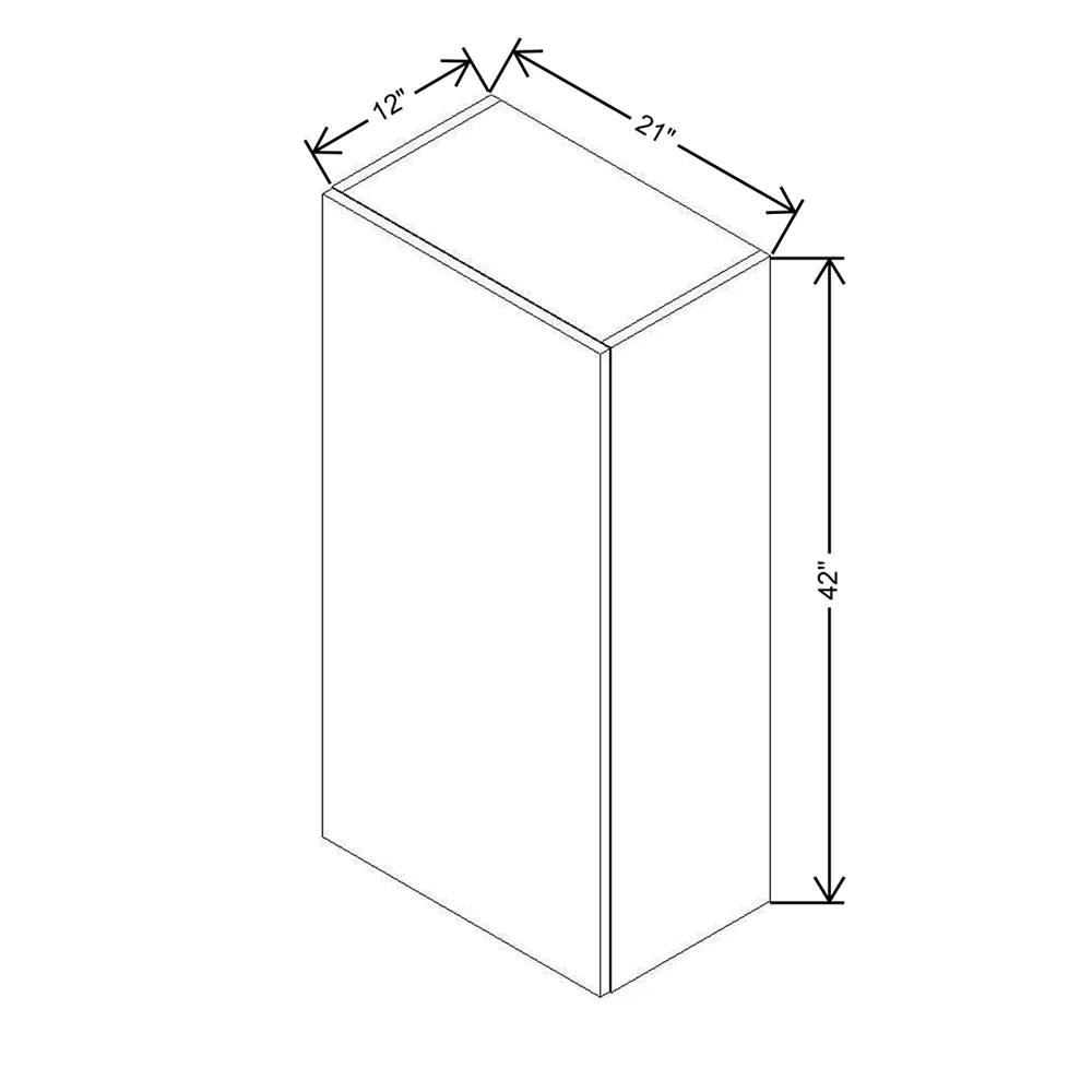 CNC Classic Milano Polar White 21" W X 42" H Single Door Wall Cabinet
